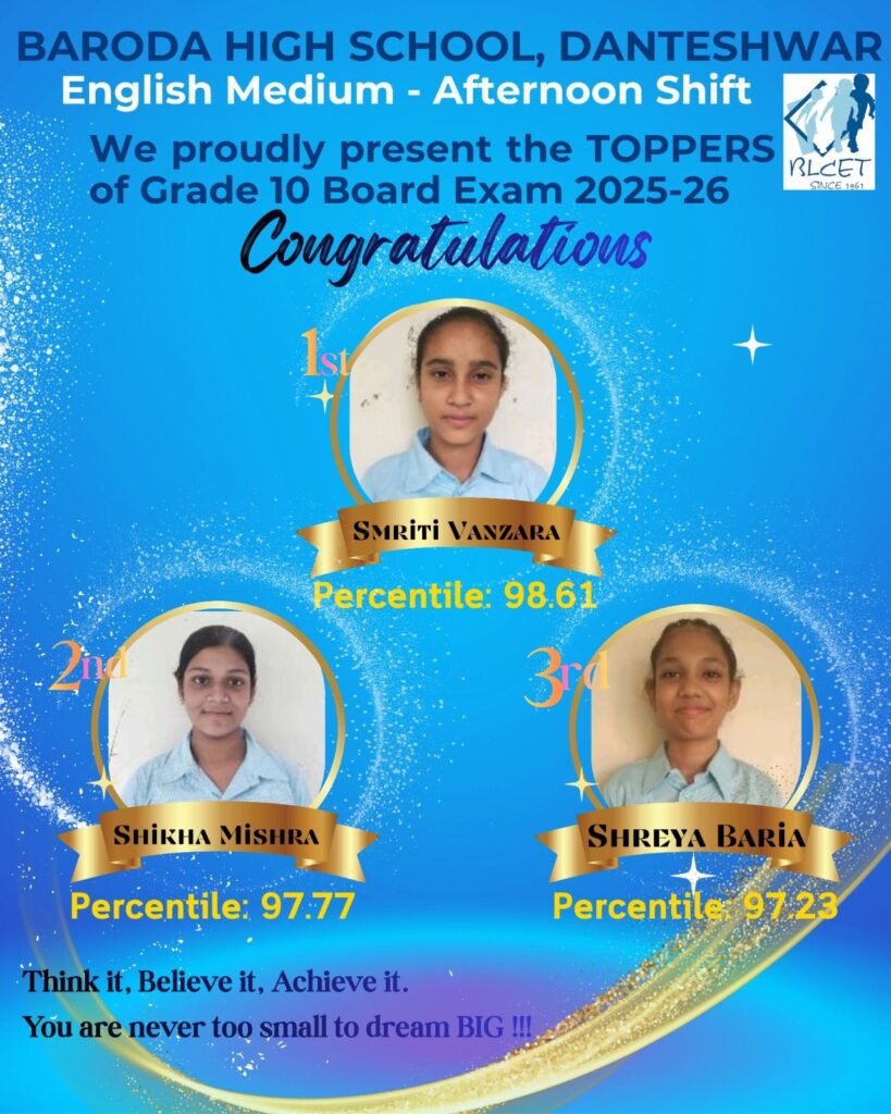 S. S. C. TOPPERS OF THE ACADEMIC YEAR 2025-26